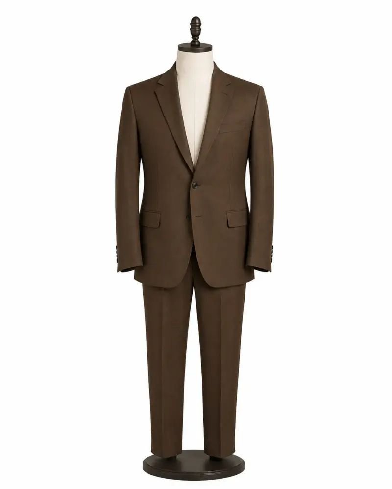 Digger Riz Ahmed (Ganesh) Dark Brown Cotton Suit