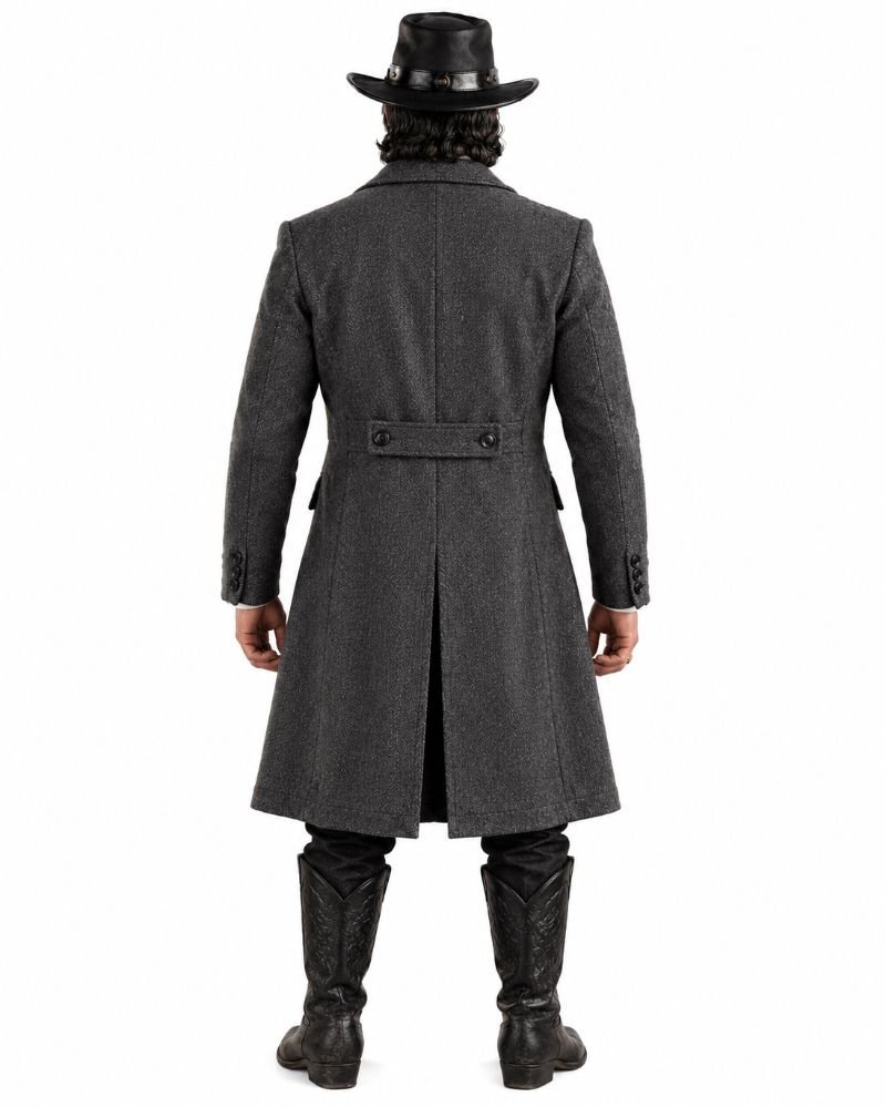 Dutch Van der Linde Black Brocade Coat With Vest