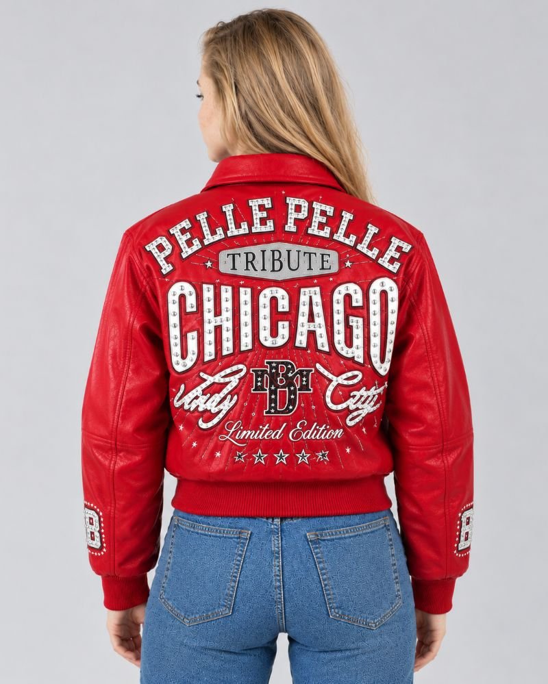 Red Chicago Basketball Jacket Portrait
