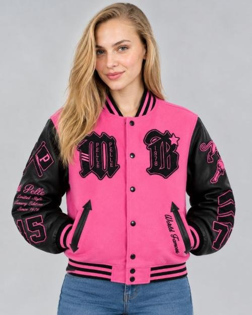 Back View Of A Pelle Pelle Varsity Jacket