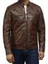 Men Cafe Racer Brown Jacket Customer Review