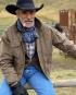 TV Series Yellowstone Lloyd Cotton Dutton Ranch Logo Beige Jacket Customer Review