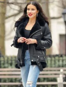 Street Style Shearling Leather Jacket