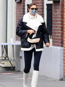 Irina Shayk Shearling Soft Jacket