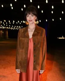 Dakota Johnson The Lost Daughter Suede Leather Jacket