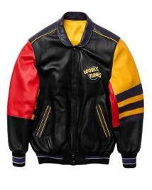 Retro Looney Tunes Leather Bomber Jacket For Fans