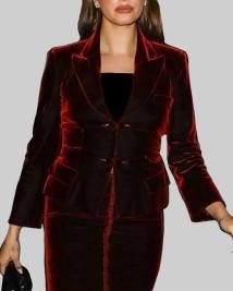 Red Carpet Worthy Velvet Blazer  Styled By Hailey Bieber