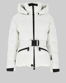 Hailey Bieber White Ski Jacket  Trendy Cold Weather Fashion