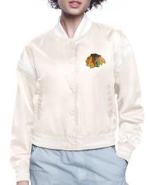 Classic Chicago Blackhawks Satin Bomber Jacket  Printed Logo Edition