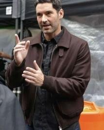 Buy Tom Ellis Brown Bomber Leather Jacket  Trendy Outerwear For Men