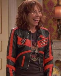 Mindy Sterling Ravens Home Outfit  Iconic Leather Jacket For Women