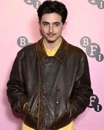 Shop Timothée Chalamet A Complete Unknown Brown Jacket  Vintage Movie Style