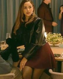 Shop The Woman In Cabin 2025 Kaya Scodelario Leather Jacket  Trendy Movie Style
