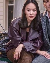 Bridgerton 2025 Sophie Baek Leather Trench Coat  Vintage Meets Modern