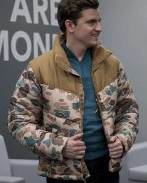 Ted Lasso TV Series Jacket  Colin Hughes Camo Puffer Outerwear