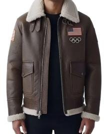 Olympics 2026 Team USA Shearling Jacket
