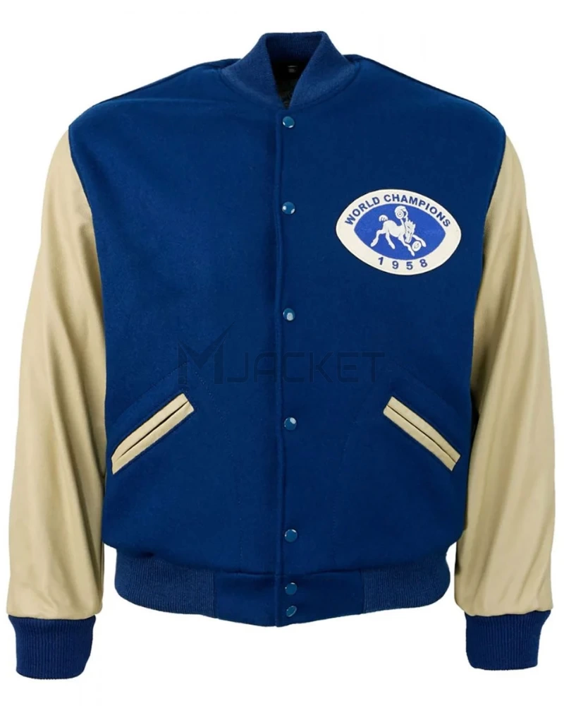 1958 Baltimore Colts Royal Blue Wool Jacket - image 1