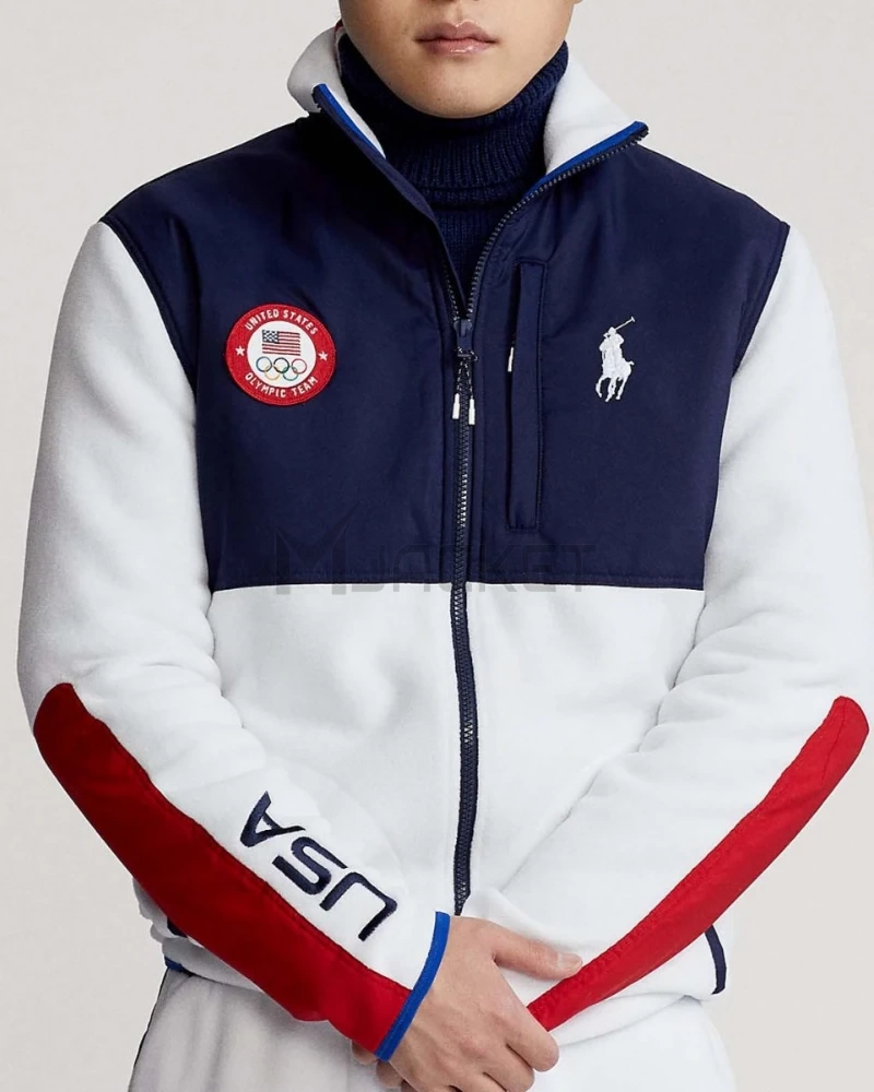 2022 Olympics Closing Ceremony Team USA Navy Blue and White Jacket - image 1