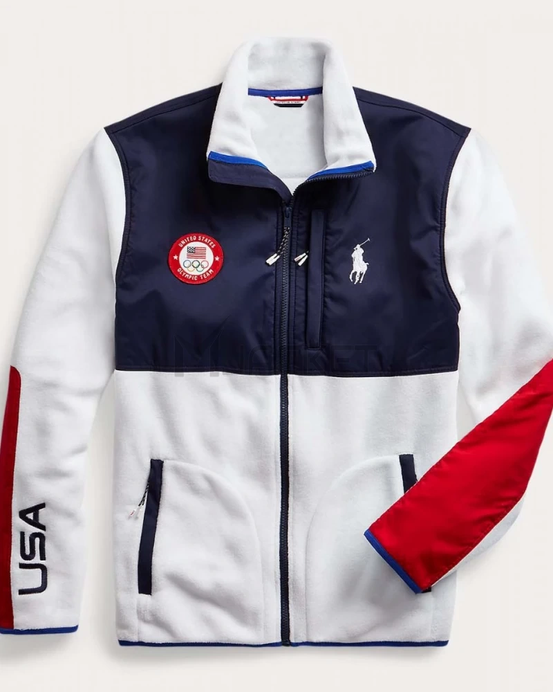 2022 Olympics Closing Ceremony Team USA Navy Blue and White Jacket - image 3