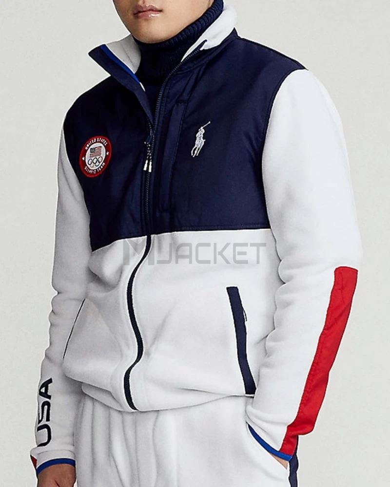 2022 Olympics Closing Ceremony Team USA Navy Blue and White Jacket - image 4