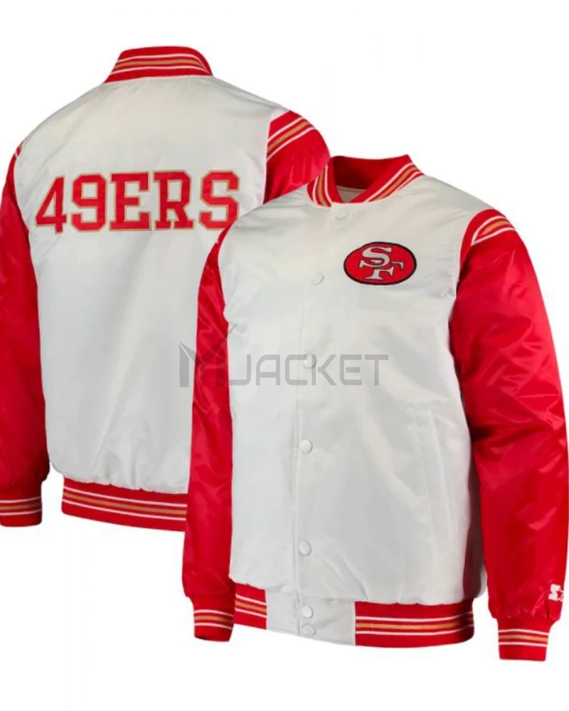49ers San Francisco Red and White Starter Varsity Jacket - image 3