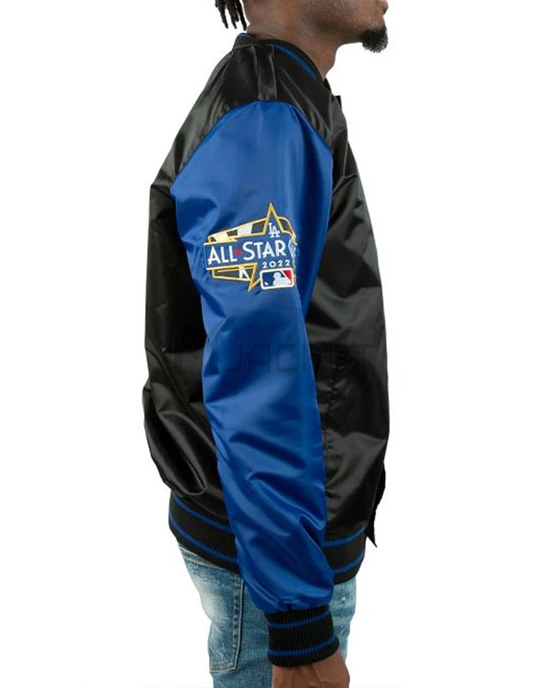 All-Star Game 2022 LA Dodgers Black and Blue Satin Jacket - image 8