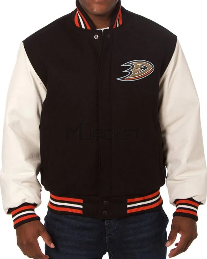 Anaheim Ducks Wool/Leather Varsity Jacket - image 1