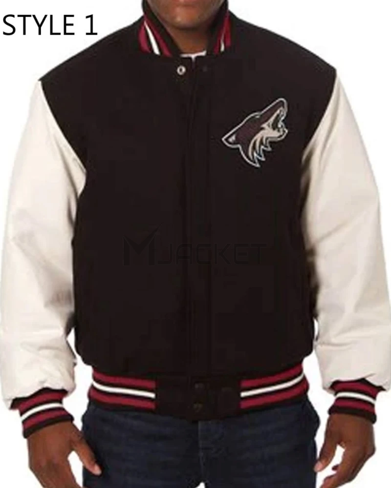 Arizona Coyotes Black and White Varsity Jacket - image 1