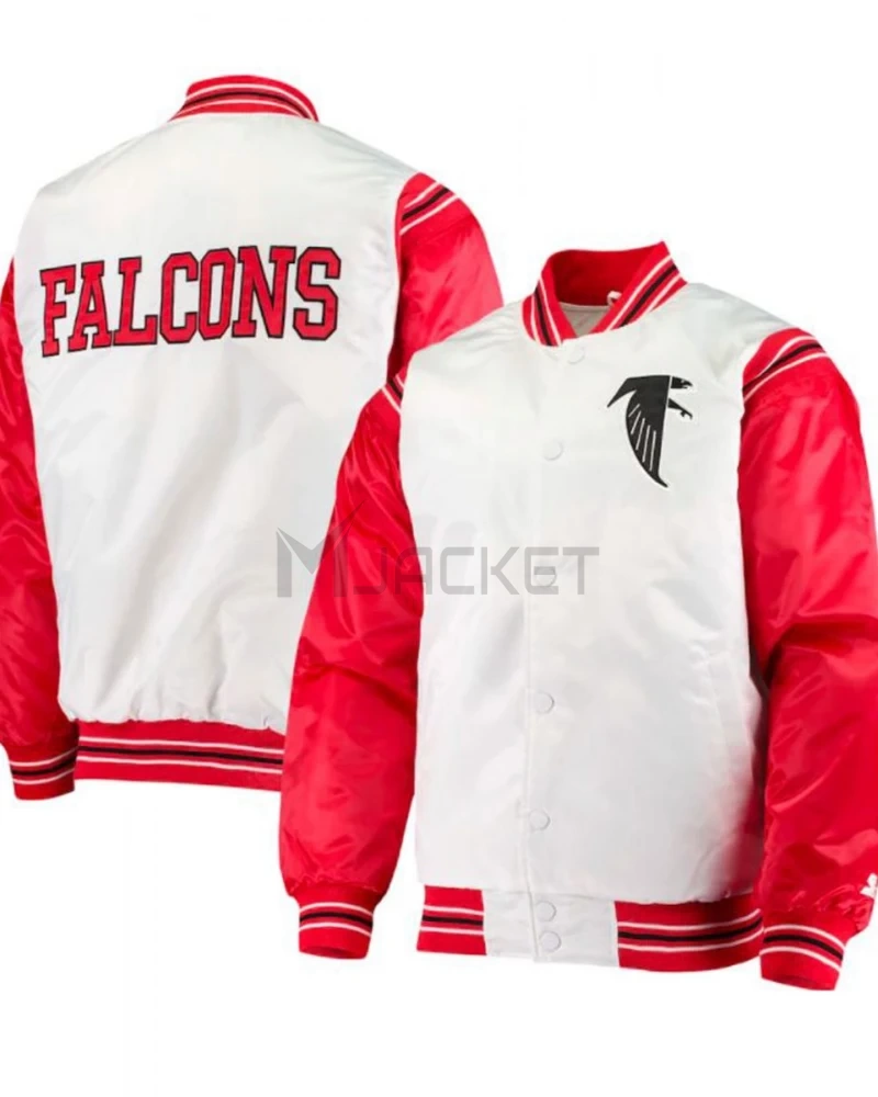 Atlanta Falcons Red and White Starter Satin Jacket - image 3