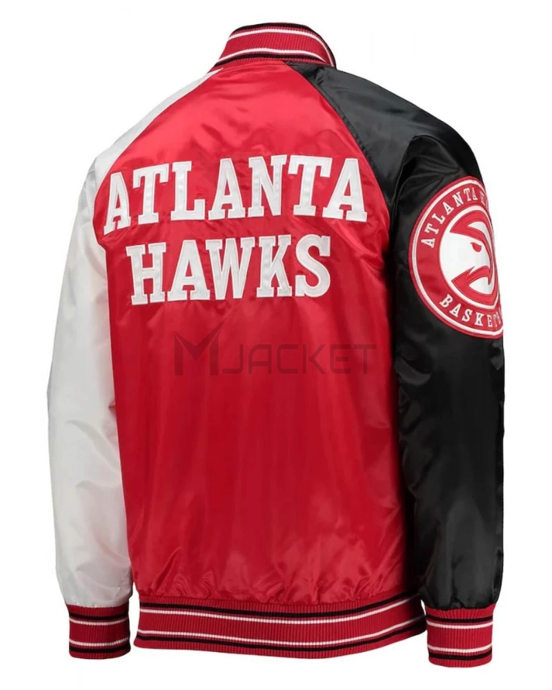 Atlanta Hawks Reliever Raglan Full-Snap Red/Black Jacket - image 2