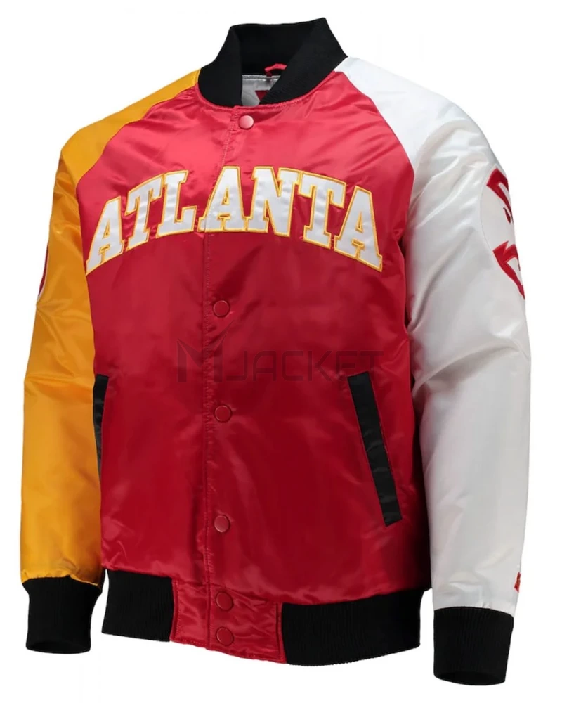 Atlanta Hawks Tricolor Satin Starter Jacket - image 1