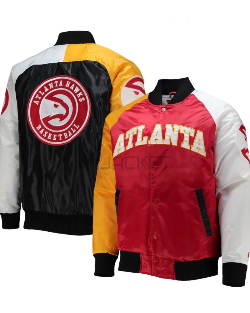 Atlanta Hawks Tricolor Satin Starter Jacket - image 3