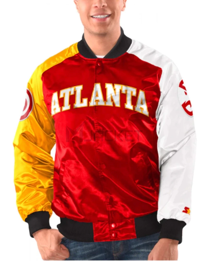 Atlanta Hawks Tricolor Satin Starter Jacket - image 4