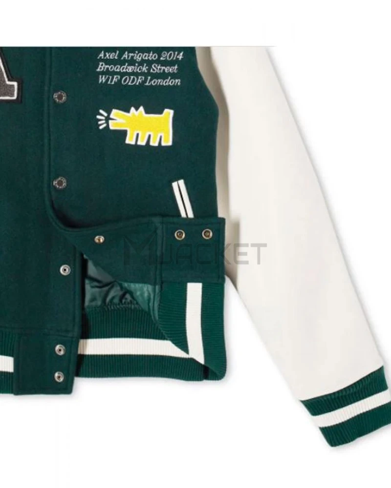 Axel Arigato Keith Haring Letterman Green and White Jacket - image 6