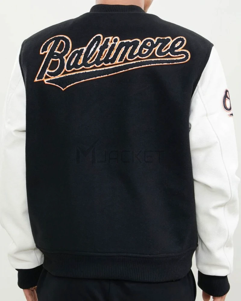 Baltimore Orioles Black and White Letterman Jacket - image 2
