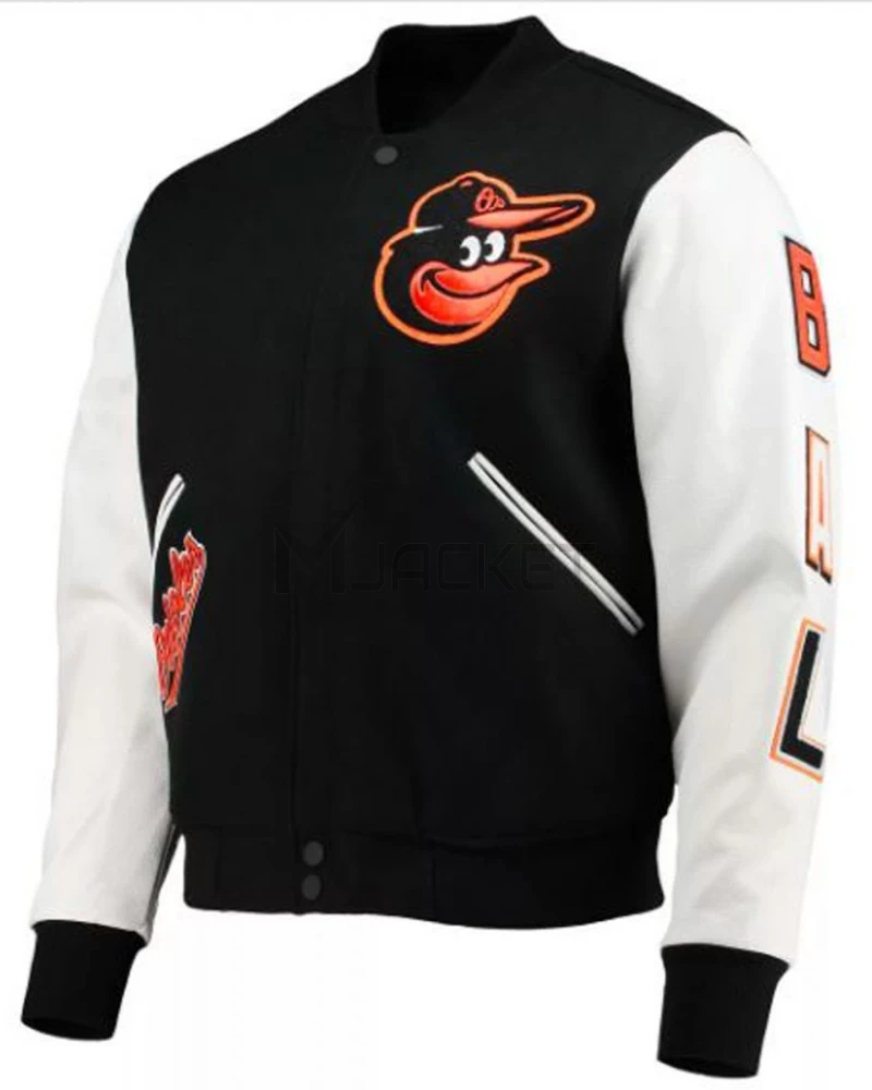 Baltimore Orioles Black and White Letterman Jacket - image 3