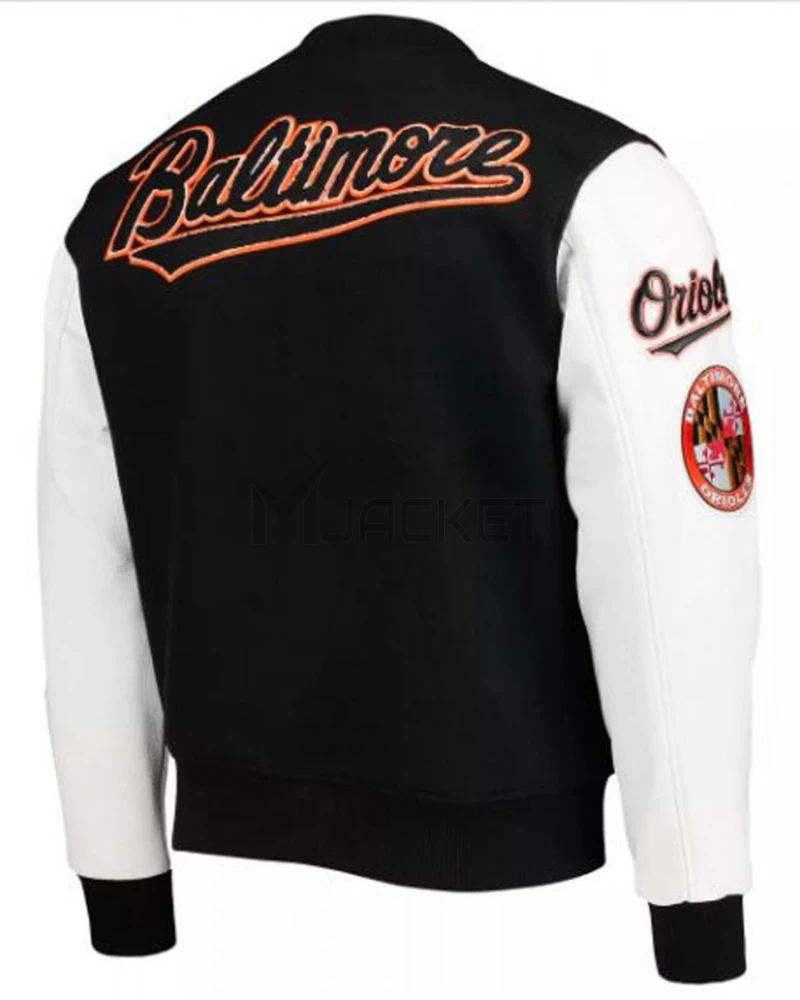 Baltimore Orioles Black and White Letterman Jacket - image 4