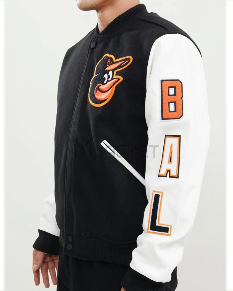 Baltimore Orioles Black and White Letterman Jacket - image 6