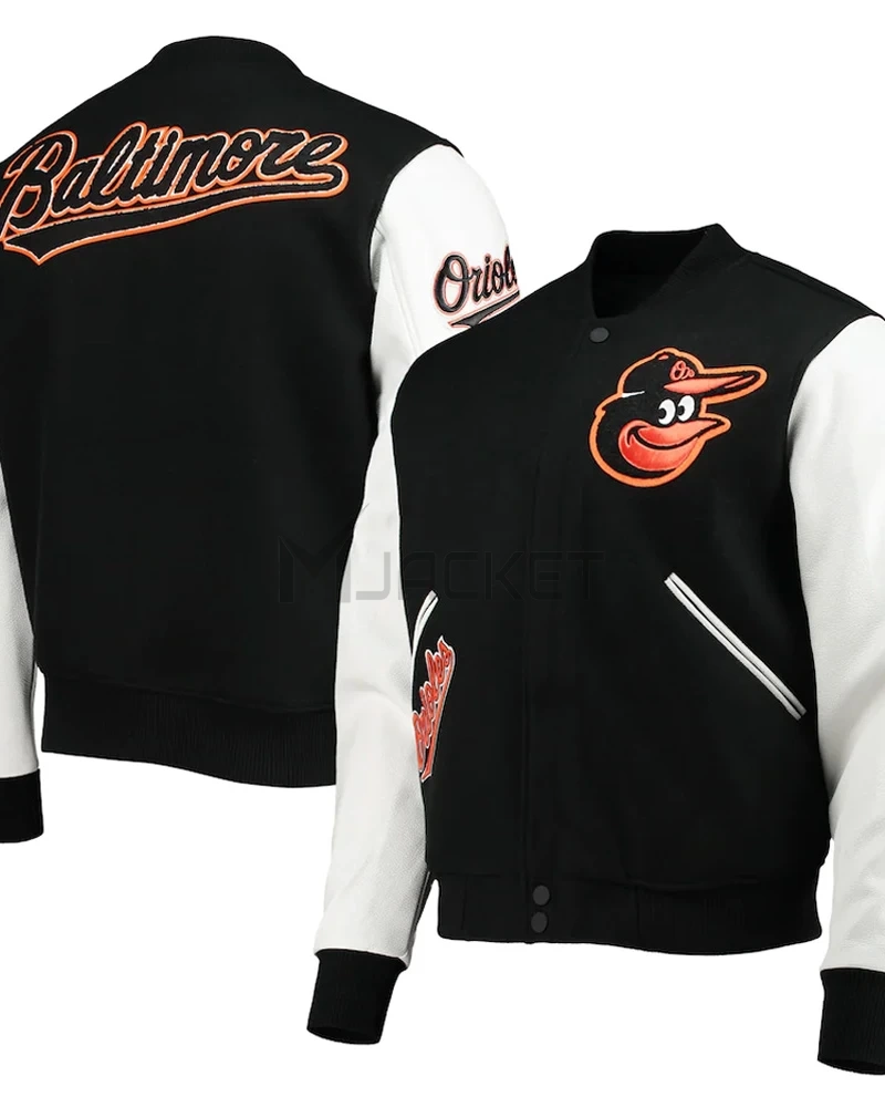 Baltimore Orioles Black and White Letterman Jacket - image 7