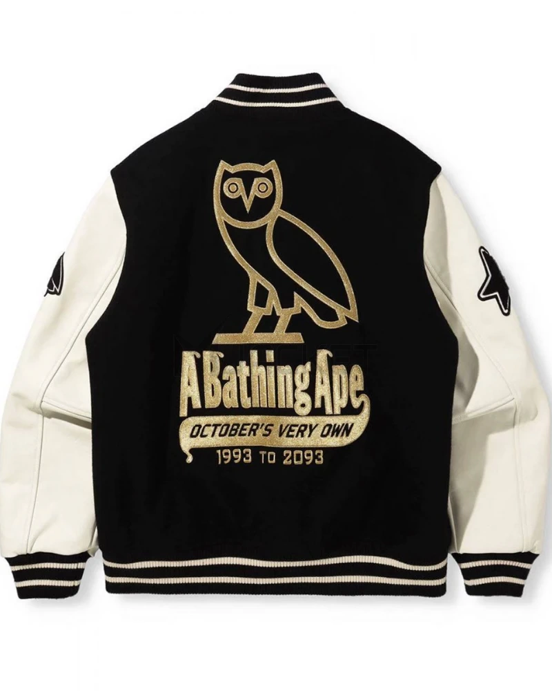 Bape A Bathing Ape OVO Varsity Jacket - image 2