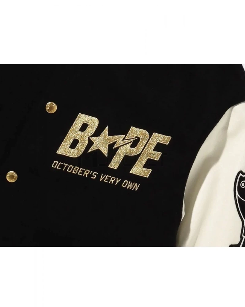 Bape A Bathing Ape OVO Varsity Jacket - image 3