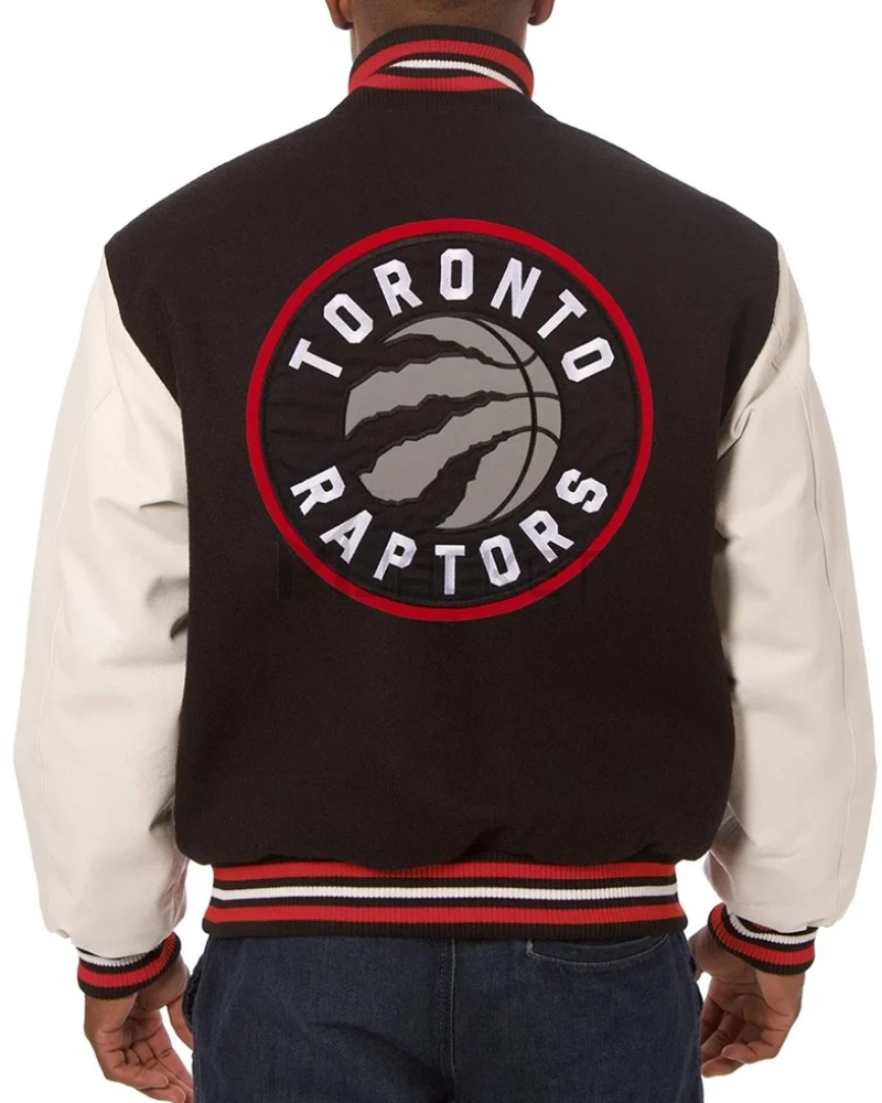 Black and White Toronto Raptors Varsity Jacket - image 2
