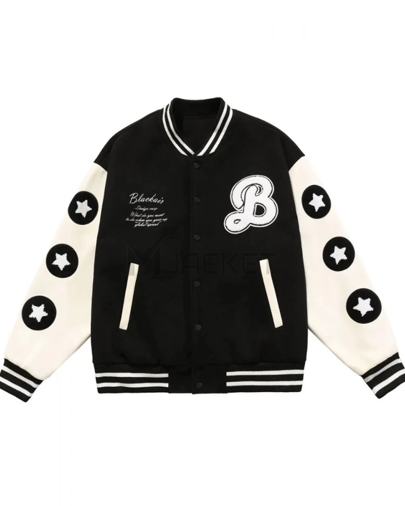 Black-Air Better with Burger Fries Letterman Jacket - image 2