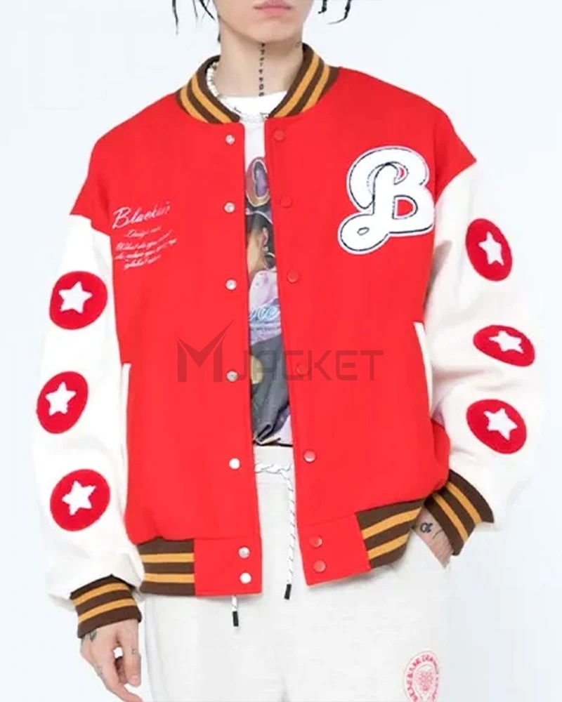 Black-Air Better with Burger Fries Letterman Jacket - image 5