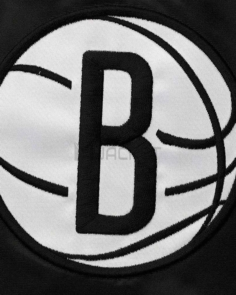 Black/Gray Brooklyn Nets The Enforcer Satin Jacket - image 4