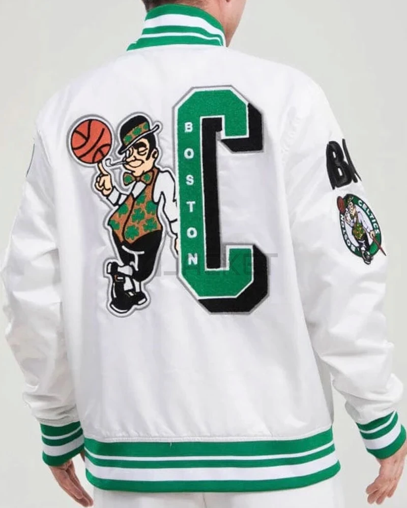 Boston Celtics Mash Up White Satin Jacket - image 2