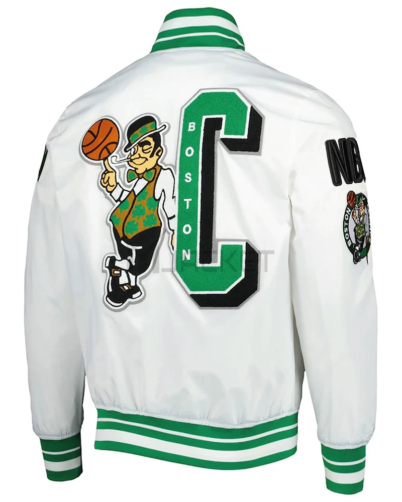 Boston Celtics Mash Up White Satin Jacket - image 7