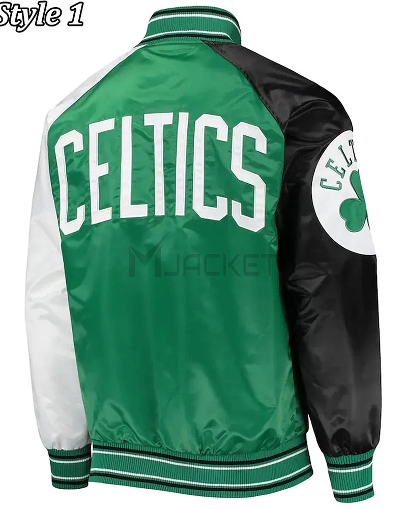 Boston Celtics Reliever Satin Kelly Green/Black Jacket - image 3