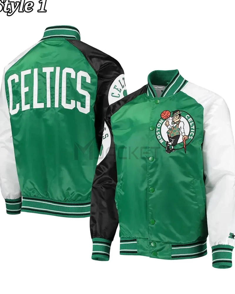 Boston Celtics Reliever Satin Kelly Green/Black Jacket - image 5