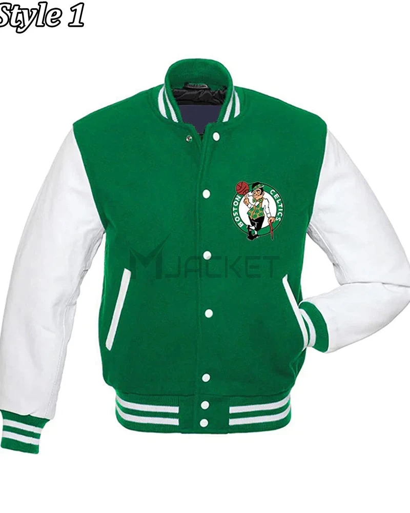Boston Celtics Varsity Green and White Jacket - image 1